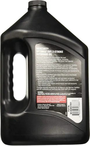 Vista 2 de Mercury Optimax/DFI - Aceite para motor fuera de borda de 2 ciclos - 1 galón 92-858037K01.