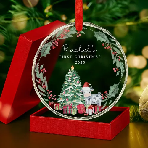 Vista 25 de Adorno de cristal personalizado para anuncio de bebé, adorno de Feliz Navidad, abuela y abuelo te veo en 2024, regalo de abuelos promocionados