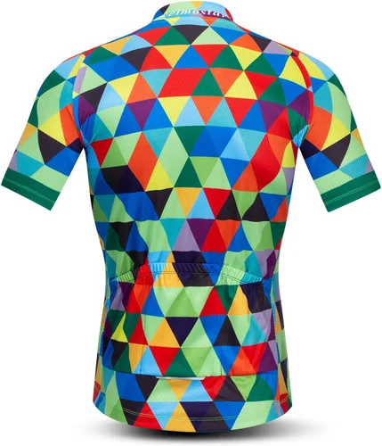 Vista 2 de Weimostar Hombre Ciclismo Jersey Manga Corta Bicicleta Ropa Multicolor Diamante