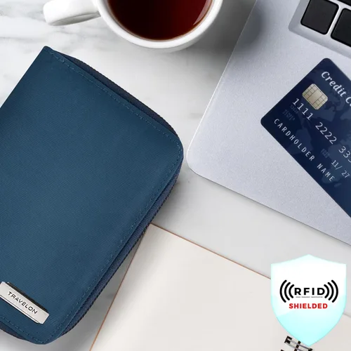 Vista 3 de Travelon Cartera con Cremallera para Pasaporte con Bloqueo RFID Cartera para Pasaporte, Negro