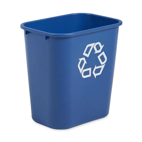 Vista 5 de Rubbermaid Commercial Products - Basurero de escritorio de resina plástica Azul