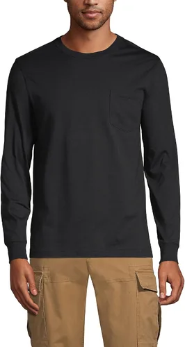 Vista 2 de Lands' End Camiseta de manga larga Super-T con bolsillo para hombre