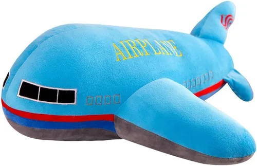 Vista 2 de Juguete de peluche de 15.7 pulgadas, almohada de peluche de avión, cojín suave de avión de juguete, bonita decoración de guardería y juguete
