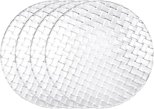 Vista 9 de Sizikato 4 platos de cristal transparente, plato de postre de frutas secas de 6 pulgadas para el hogar y KTV