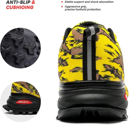 Vista 4 de Kricely Tenis de correr para hombre, para caminar, senderismo, tenis para hombre, tenis cruzado, tenis al aire libre, calzado casual