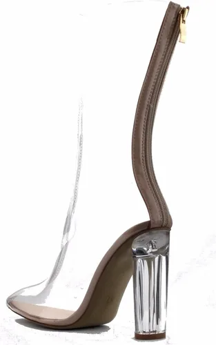 Vista 4 de Cape Robbin ELLA-1 - Botas de vestir de plexiglás transparentes para mujer