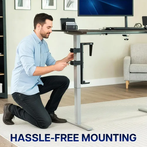 Vista 7 de VIVO Soporte Ajustable con Abrazadera para PC de Pata de Escritorio, Soporte para PC Bajo el Escritorio, Soporte de Carcasa de Computadora CPU