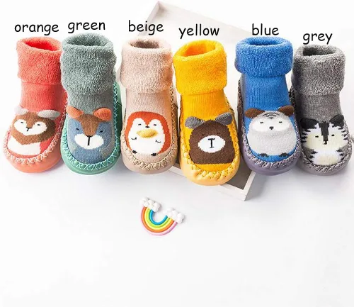 Vista 2 de Mocasines antideslizantes para bebés y niñas zapatos de interior con agarres