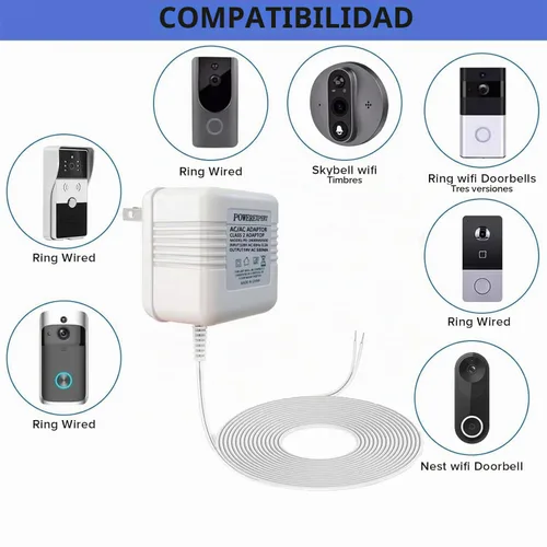 Vista 4 de LIANSUM Adaptador de corriente de cable C de 18 V 500 mA compatible con timbre de video, Nest Hello Doorbell, Ring Video Doorbell Pro, Ring Video
