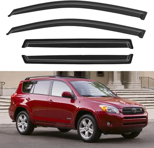 Vista 231 de YQAUTEC - Viseras para ventana, protectores contra la lluvia, compatibles con Subaru WRX 2015-2021, deflectores de viento para ventanas, viseras