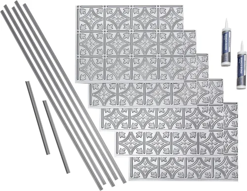 Vista 10 de FASÄDE Kit de protector contra salpicaduras decorativo de vinilo estilo tradicional/patrón 1 de 15 pies cuadrados en bronce antiguo