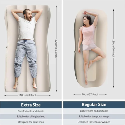 Vista 13 de Bestrip Sofá inflable con bomba incorporada – Sofá tumbona de aire de tamaño extra mejorado, cama portátil con bolsa de almacenamiento, cama