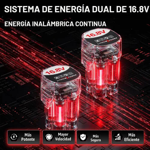 Vista 5 de TEENO Kit de amoladora angular inalámbrica, mini herramienta de amoladora de mano de 19,500 RPM con 2 baterías de 16.8 V 2000 mAh y 6 discos Gris