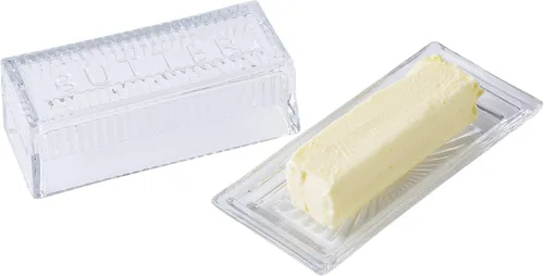 Vista 9 de Tablecraft Plato individual, vidrio transparente, mantequilla en relieve, 7 x 3 x 2.75, paquete de 6