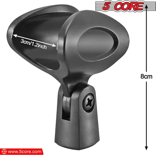 Vista 3 de 5 Core Microphone Mic Clip Holder for Mic Stand Universal Adjustable with 5/8" Male to 3/8" Female Screw Adapter Suitable for Handheld Microphones