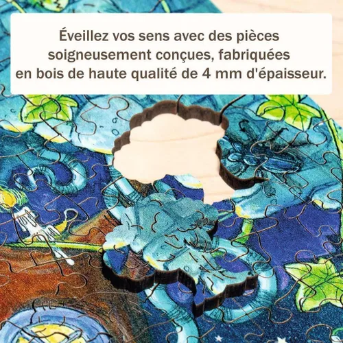 Vista 9 de Ravensburger Fantasy Forest - Rompecabezas de madera vibrante de 500 piezas Diversión para reducir el estrés Materiales ecológicos Certificado