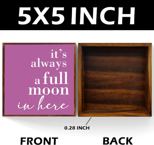 Vista 2 de Divertido letrero de baño, placa de madera rústica para el hogar, oficina, baño, estante de inodoro, decoración de mesa, con texto en inglés "It's