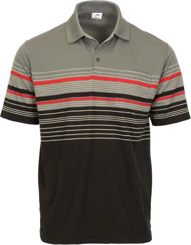 Vista 13 de Gioberti Polo de contraste de rayas dobles para hombre con bolsillo - tinte de hilo 9328b - Gris Con Logo Delfín