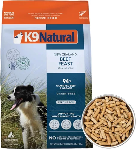 Vista 15 de K9 Natural Carne Liofilizada para Perros, Comida Completa Natural de Alta Carne o Aditivo para Comida para Perros, Carne Alimentada con Pasto