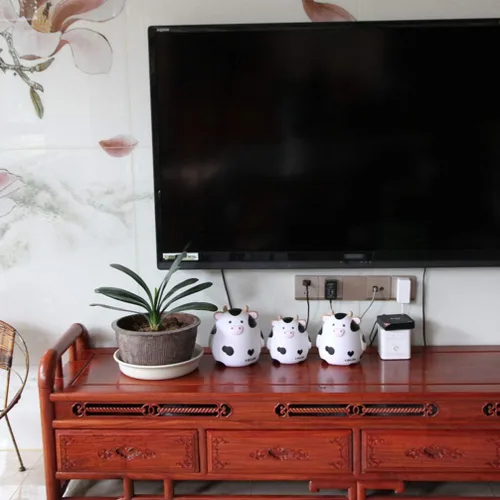 Vista 8 de Hucha de vaca con leche y vaca, caja de ahorro de dinero con animales lindos para niños y niñas, decoración del hogar