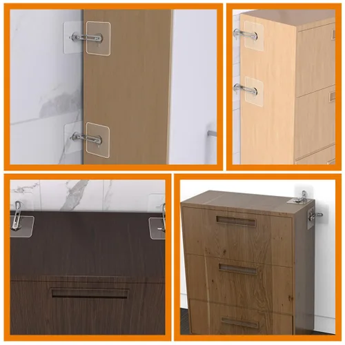 Vista 5 de Cabilock Ganchos adhesivos para muebles de pared, anclaje de pared, anclajes de punta autoadhesiva para TV