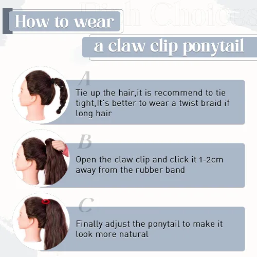 Vista 26 de Rich Choices Extensión de cola de caballo con clip de garra, cabello humano real, una pieza, extensiones de cabello largo Remy para mujer, #18P613