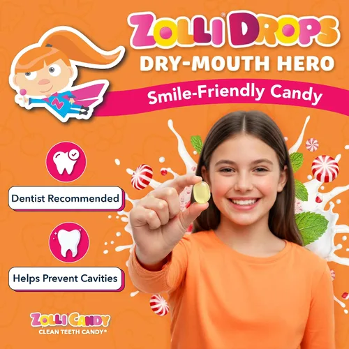 Vista 2 de Zolli Drops - Caramelos sin azúcar con xilitol, paletas sin colorantes, aptos para dieta keto y diabética, golosinas aprobadas por dentistas
