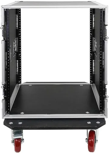Vista 6 de Seismic Audio - 12 Space Pro Audio DJ Road Rack Case con ruedas - 12U Pro Tour Grade Rack