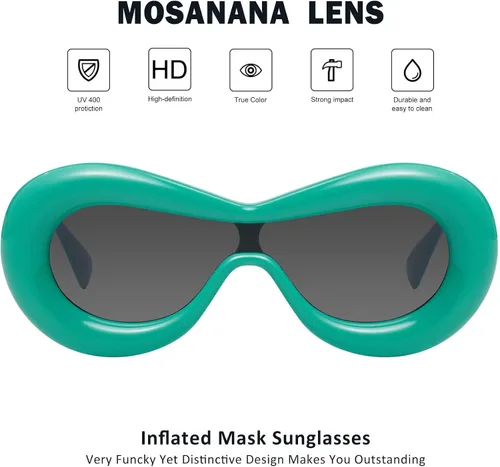 Vista 2 de mosanana Gafas de sol ovaladas infladas para mujer, modelo KAIA