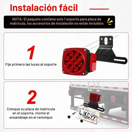 Vista 5 de BFXM Soporte universal para matrícula de remolque, soporte para matrícula