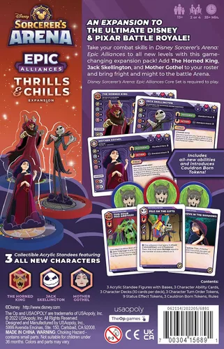 Vista 8 de Disney Sorcerer's Arena Epic Alliances Thrills and Chills Expansión Con Jack Skellington, El Rey Cuerno y Madre Gothel Juego de mesa familiar