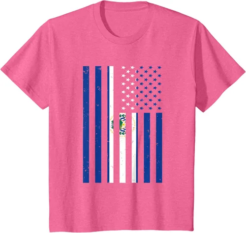 Vista 41 de El Salvador Shirt - El Salvador USA America Flag Men Women T-Shirt