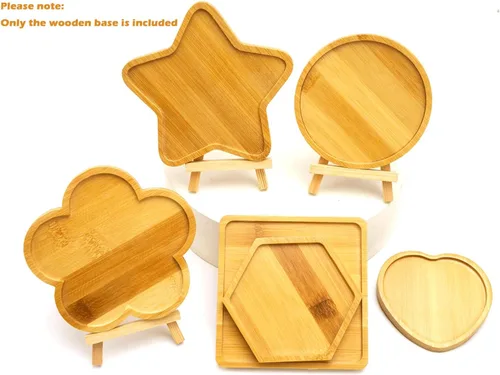 Vista 10 de Lanyani 6 bases de mosaico de madera, sustratos de varias formas para manualidades de mosaico, base de posavasos de azulejos de mosaico..
