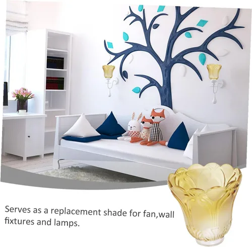 Vista 3 de DOITOOL Cubierta de lámpara para el hogar, pantalla de cristal, lámpara de cristal, accesorios de repuesto, globos y sombras, pantalla de pétalos
