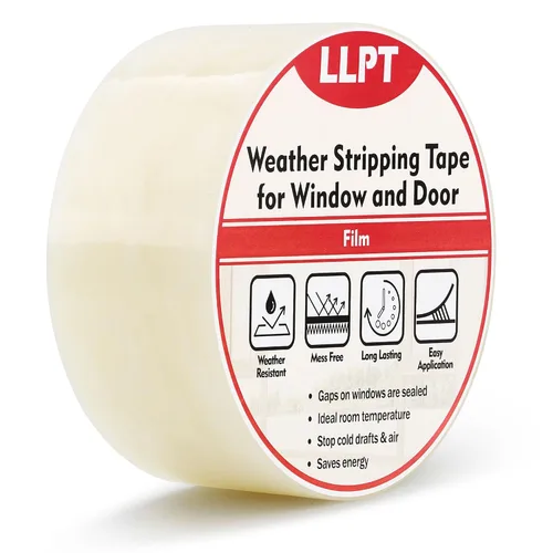Vista 8 de LLPT Cinta Transparente para Sellado contra la Intemperie de 4" x 108 Pies para Ventana y Puerta Cinta Resistente a la Intemperie de Ultra Alto