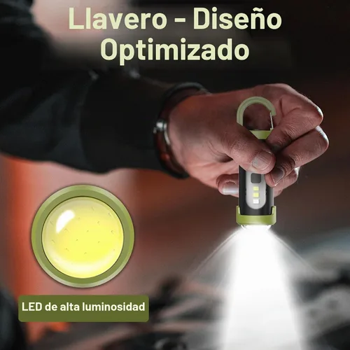 Vista 5 de Paquete de 5 linternas recargables de llavero, mini linternas EDC de alto lumen con 4 modos de luz, mini llavero LED linterna USB para camping