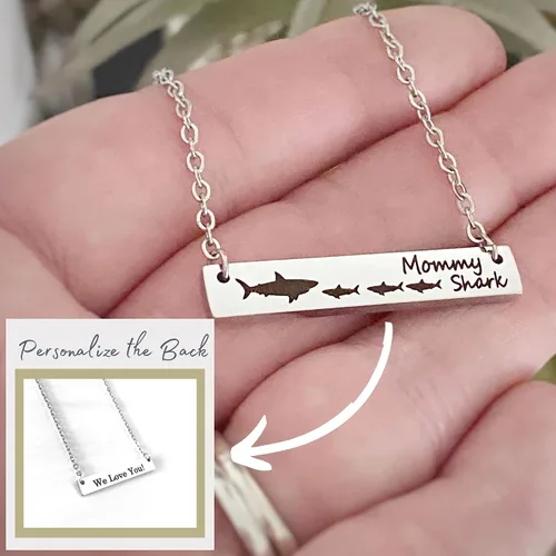 Vista 4 de Collar de barra horizontal para mamá, regalo para ella, plata, oro rosa u oro amarillo en 16, 18 o 20 pulgadas
