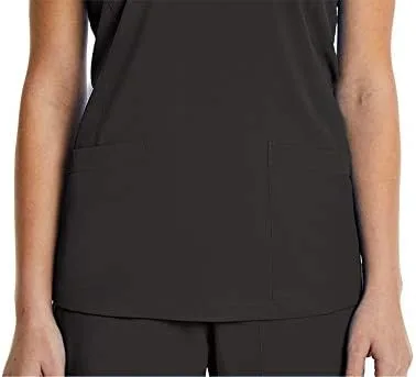 Vista 6 de Mock Wrap Scrub Top for Women 2 Pocket 4-Way Stretch for Medical Dental Spa EL9115