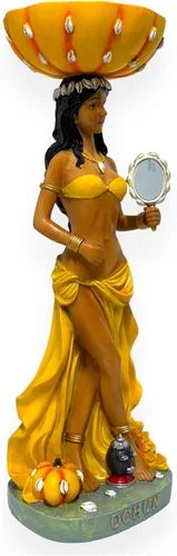 Vista 2 de GCK 24" Orisha Oshun Estatua Ochun Escultura Santeria Yoruba Diosa Africana Santa Imagen