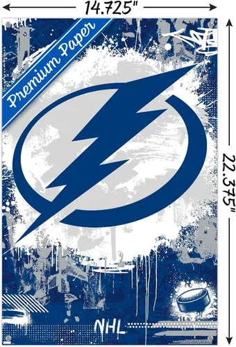Vista 3 de Trends International NHL Tampa Bay Lightning - Póster de pared con logotipo Maximalist 23, 14.72 x 22.37 pulgadas, paquete de póster y alfiler