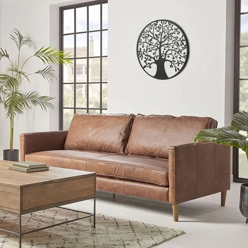 Vista 6 de Remenna Arte de pared de metal, árbol de la vida, decoración de pared de 23 pulgadas, árbol genealógico de metal, para colgar en la pared, Árbol