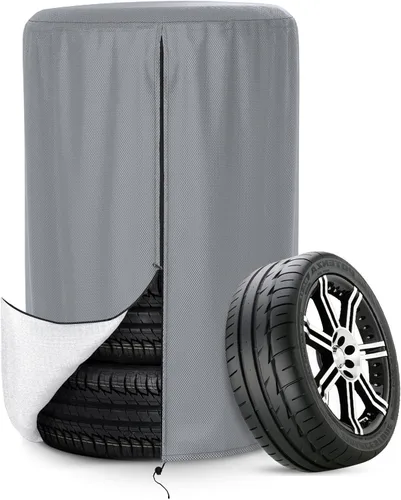 Vista 8 de AKEfit Cubierta de almacenamiento de neumáticos, cubierta de neumáticos de temporada, bolsa de almacenamiento impermeable para neumáticos