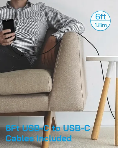 Vista 6 de AISNI Paquete de 2 cargadores tipo C de 45 W de carga rápida con cable tipo C de 6 pies Bloque de cargador USB C para Galaxy S26/S25/24/S23 Ultra