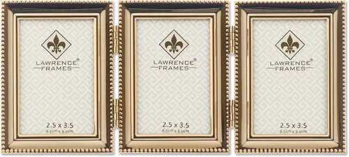 Vista 6 de Lawrence Frames - 11723 Marco de fotos clásico con cuentas, 2.5 x 3.5, dorado