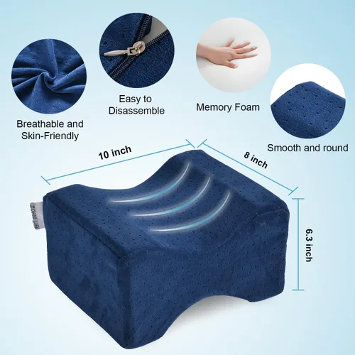 Vista 4 de ZOAN - Almohada de rodilla para dormir de lado, almohada de espuma viscoelástica para dormir de lado, almohada de rodilla para alivio del dolor