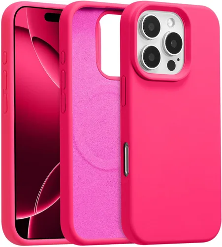 Vista 319 de Funda magnética de silicona para iPhone 13 Pro, color blanco antiguo [Compatible con Magsafe] [Forro de microfibra suave antiarañazos], funda