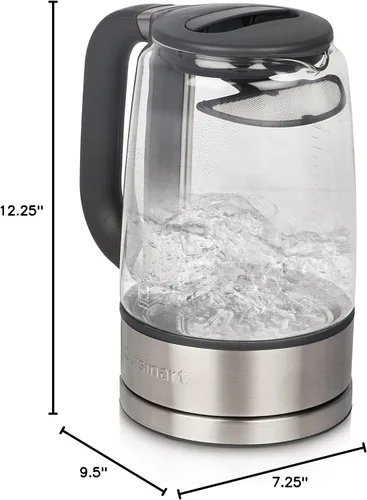 Vista 6 de Tetera eléctrica inalámbrica Cuisinart GK-17N Viewpro, plateada de 1.7 litros