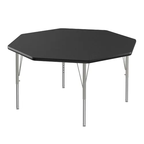 Vista 68 de Correll - Mesa rectangular de actividades para el aula de 24 x 36 pulgadas, altura ajustable (19-29 pulgadas), granito negro, parte superior