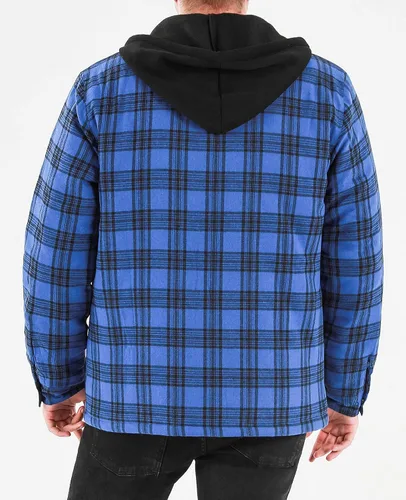 Vista 4 de ZENTHACE Chaqueta de franela gruesa con capucha y forro acolchado para hombre