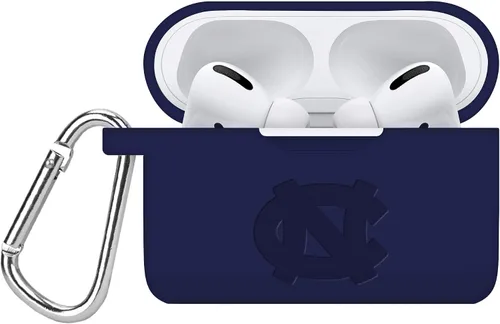 Vista 7 de North Carolina Tar Heels - Funda de silicona grabada compatible con Apple AirPods Gen 1 y 2 (azul polvo)